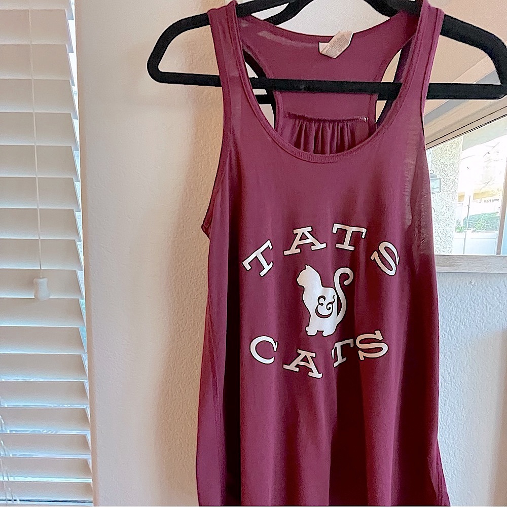 🟢3/$15 BELLA CANVAS Tats & Cats graphic Racerback Tank
